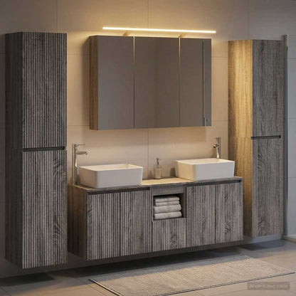 vidaXL Bathroom Furniture Set 6 pcs Grey Sonoma