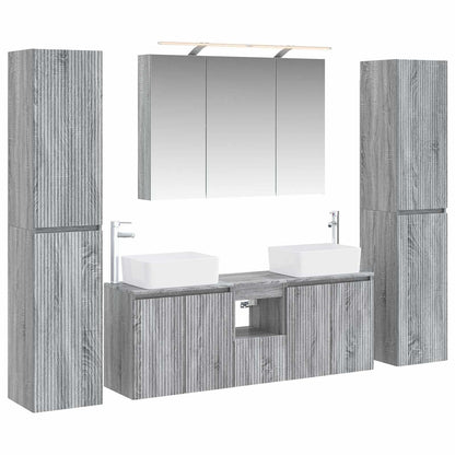 vidaXL Bathroom Furniture Set 6 pcs Grey Sonoma