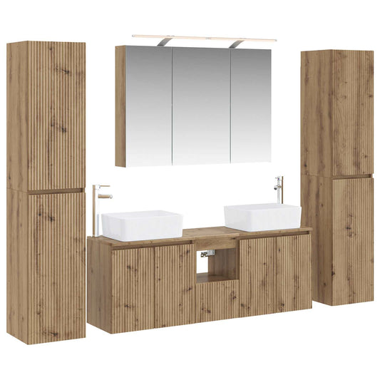 vidaXL Bathroom Furniture Set 6 pcs Artisan Oak