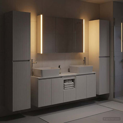 vidaXL Bathroom Furniture Set 6 pcs White Engineered Wood and Glass