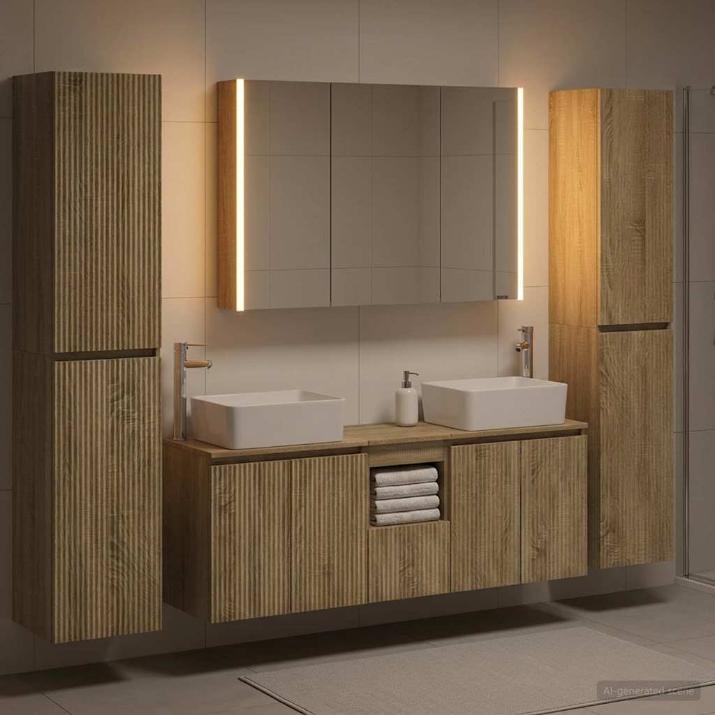 vidaXL Bathroom Furniture Set 6 pcs Sonoma Oak