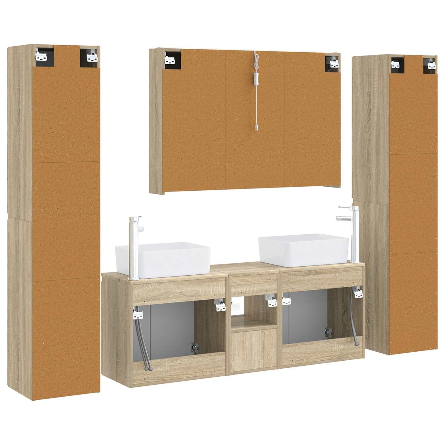 vidaXL Bathroom Furniture Set 6 pcs Sonoma Oak