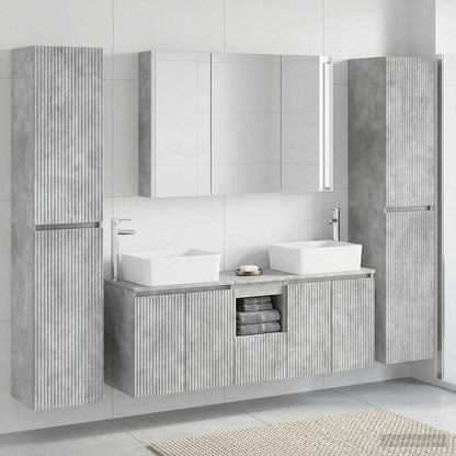 vidaXL Bathroom Furniture Set 6 pcs Concrete Grey