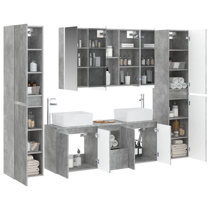 vidaXL Bathroom Furniture Set 6 pcs Concrete Grey