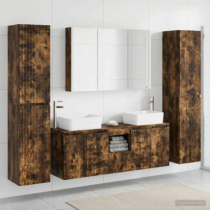 vidaXL Bathroom Furniture Set 6 pcs Smoked Oak