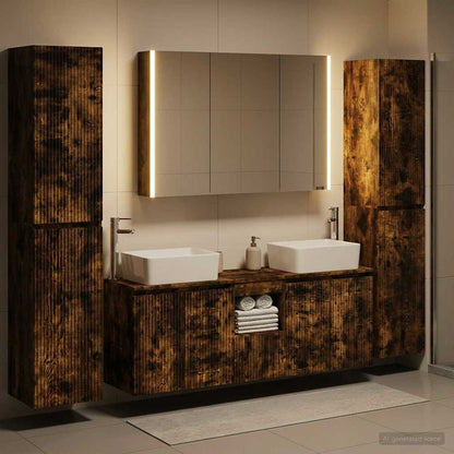 vidaXL Bathroom Furniture Set 6 pcs Smoked Oak