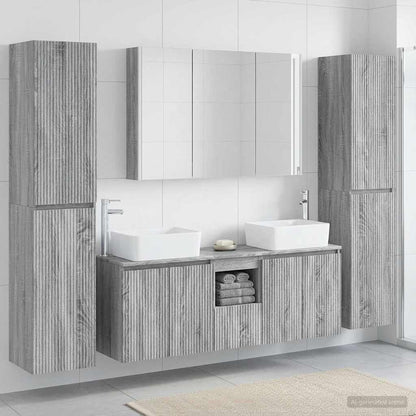 vidaXL Bathroom Furniture Set 6 pcs Grey Sonoma
