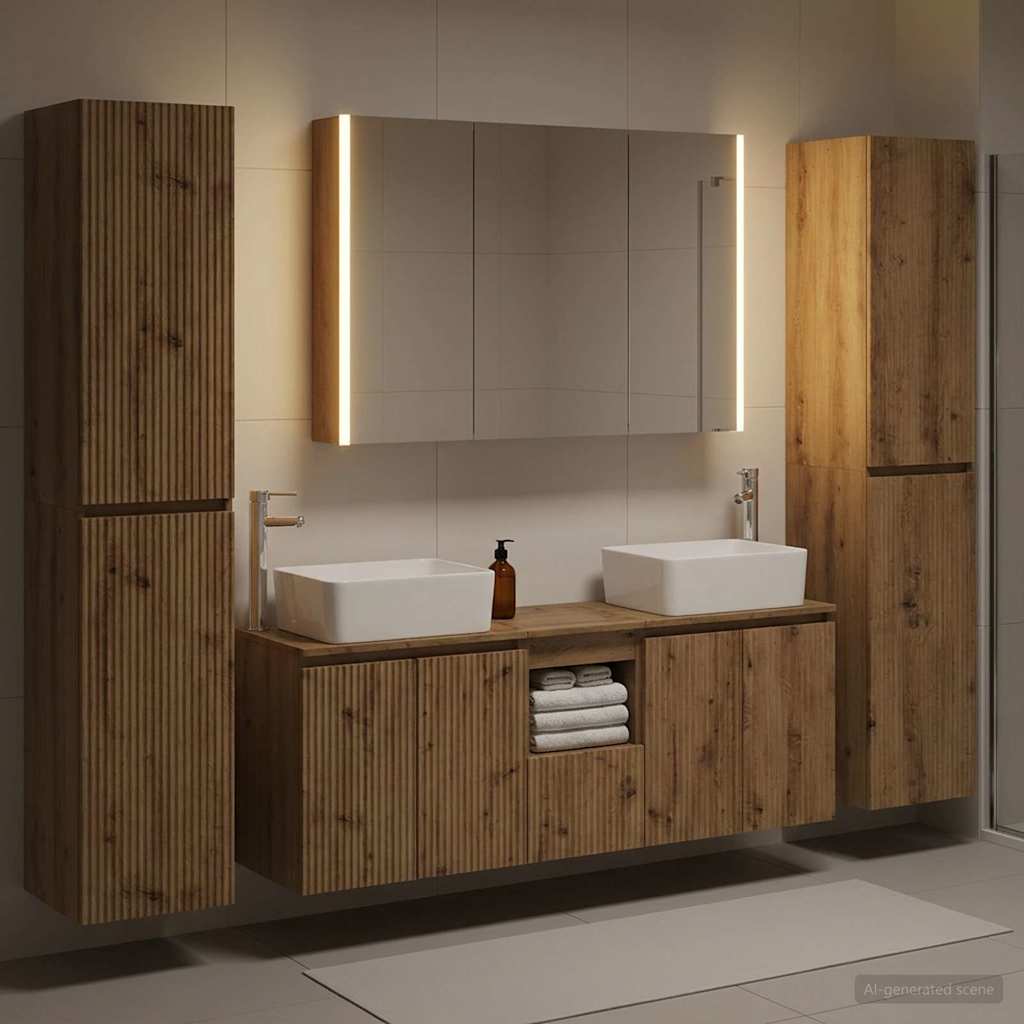 vidaXL Bathroom Furniture Set 6 pcs Artisan Oak