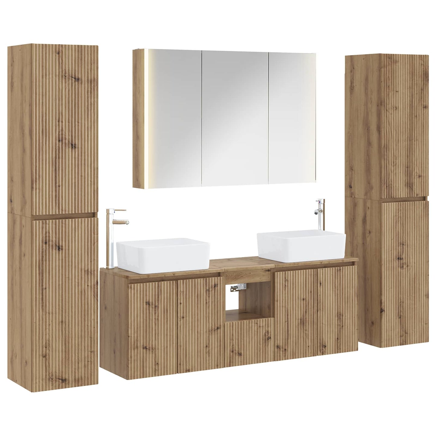 vidaXL Bathroom Furniture Set 6 pcs Artisan Oak