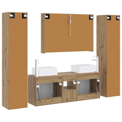 vidaXL Bathroom Furniture Set 6 pcs Artisan Oak