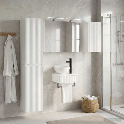 vidaXL Bathroom Furniture Set 5 pcs White Engineered Wood and Glass