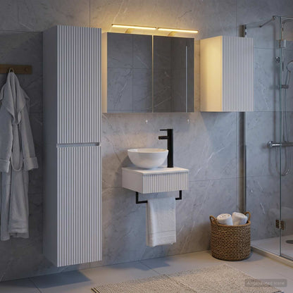 vidaXL Bathroom Furniture Set 5 pcs White Engineered Wood and Glass