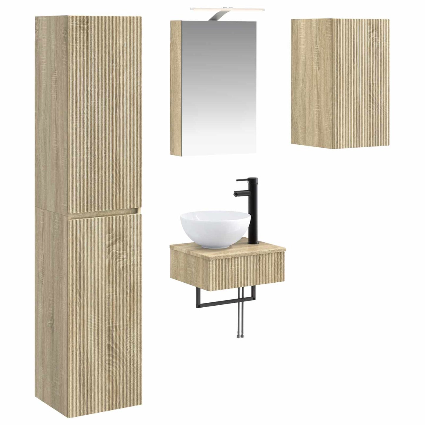 vidaXL Bathroom Furniture Set 5 pcs Sonoma Oak