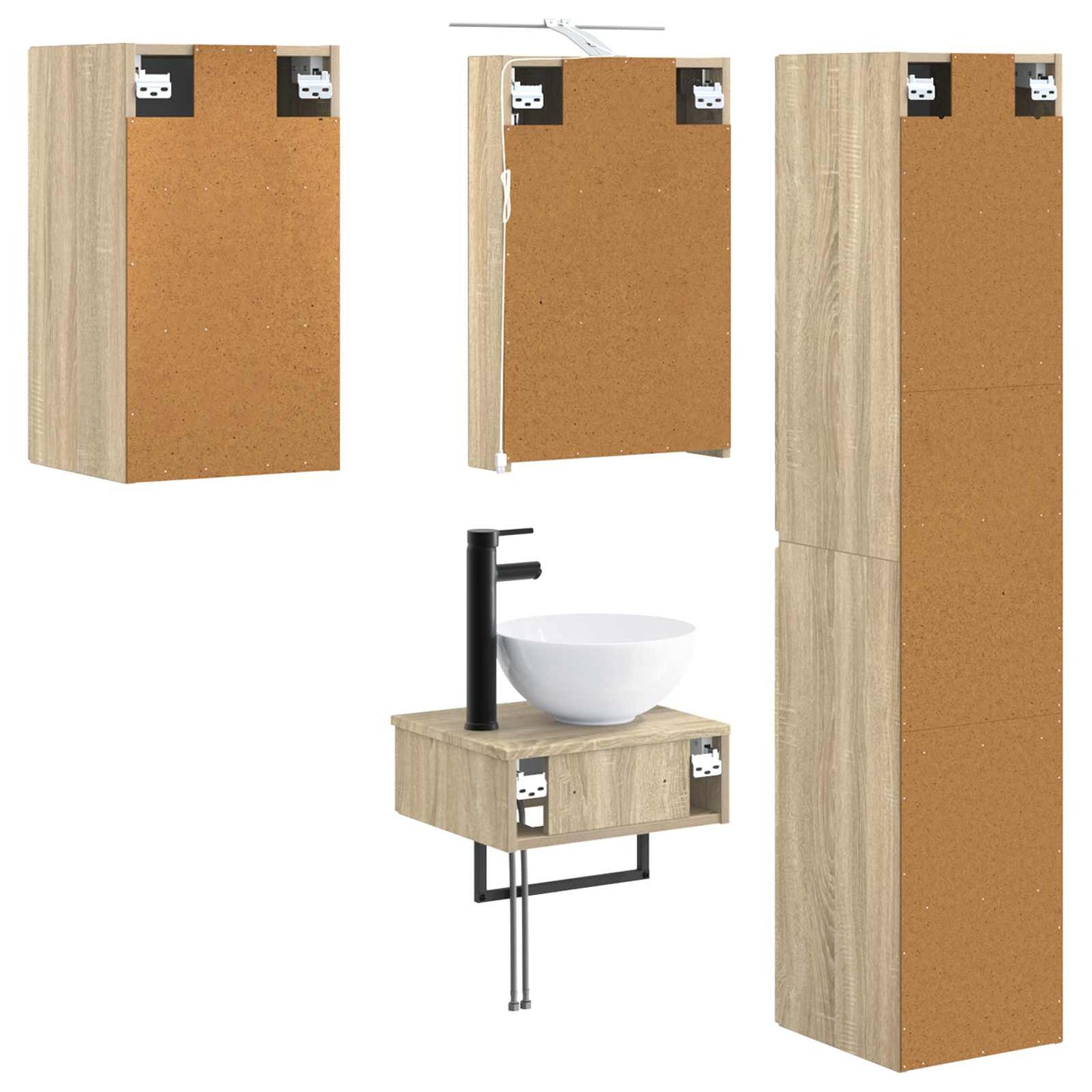 vidaXL Bathroom Furniture Set 5 pcs Sonoma Oak
