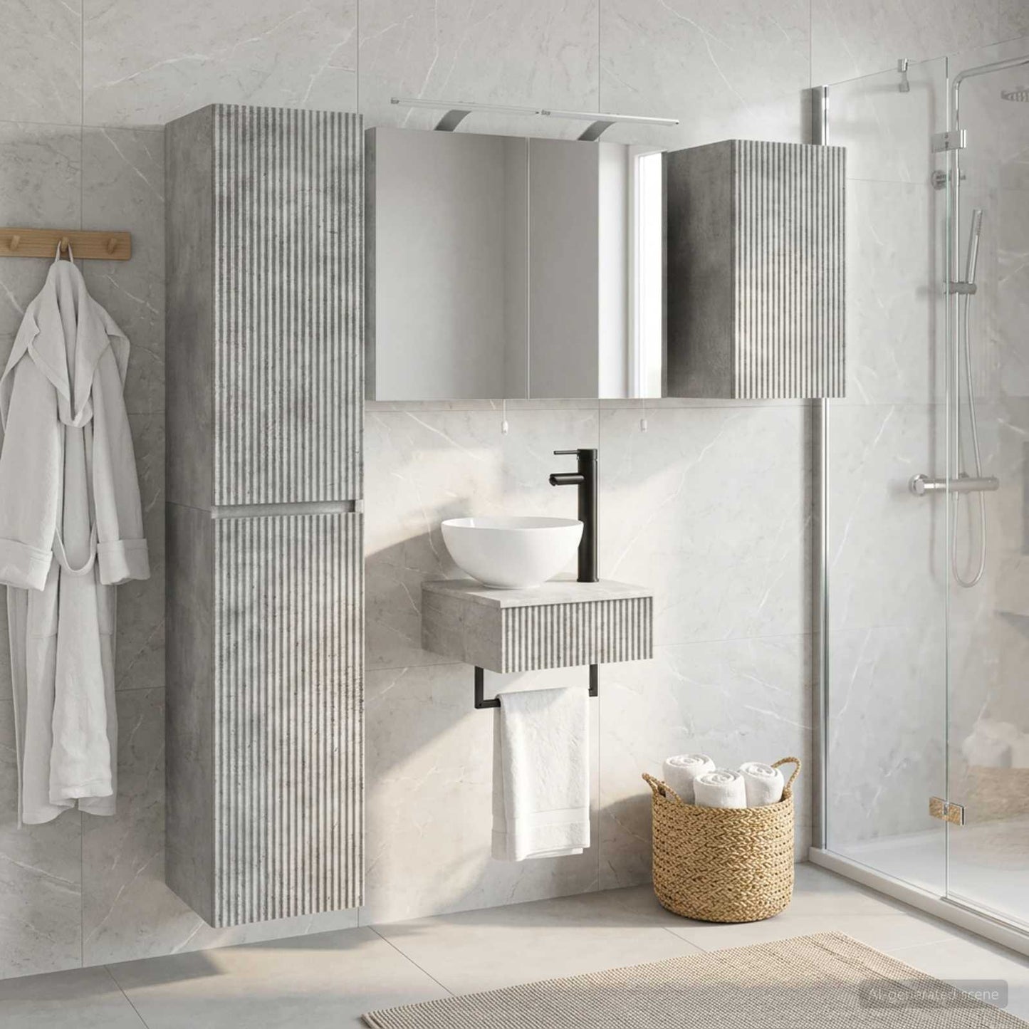 vidaXL Bathroom Furniture Set 5 pcs Concrete Grey