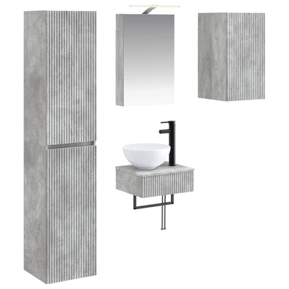 vidaXL Bathroom Furniture Set 5 pcs Concrete Grey