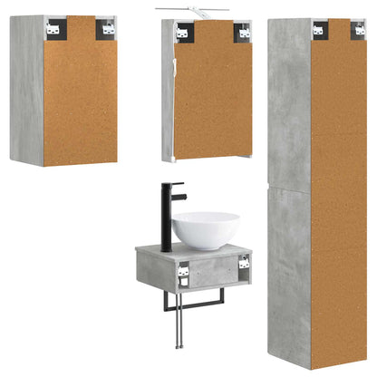 vidaXL Bathroom Furniture Set 5 pcs Concrete Grey
