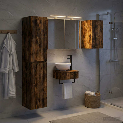 vidaXL Bathroom Furniture Set 5 pcs Smoked Oak