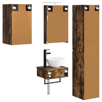 vidaXL Bathroom Furniture Set 5 pcs Smoked Oak