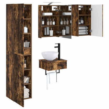 vidaXL Bathroom Furniture Set 5 pcs Smoked Oak