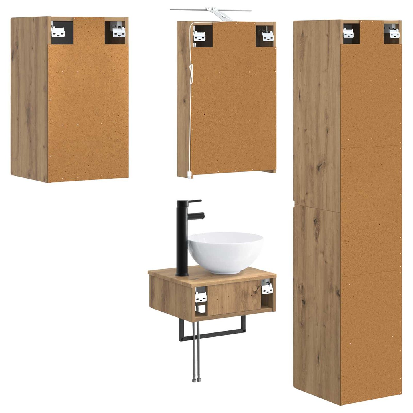 vidaXL Bathroom Furniture Set 5 pcs Artisan Oak