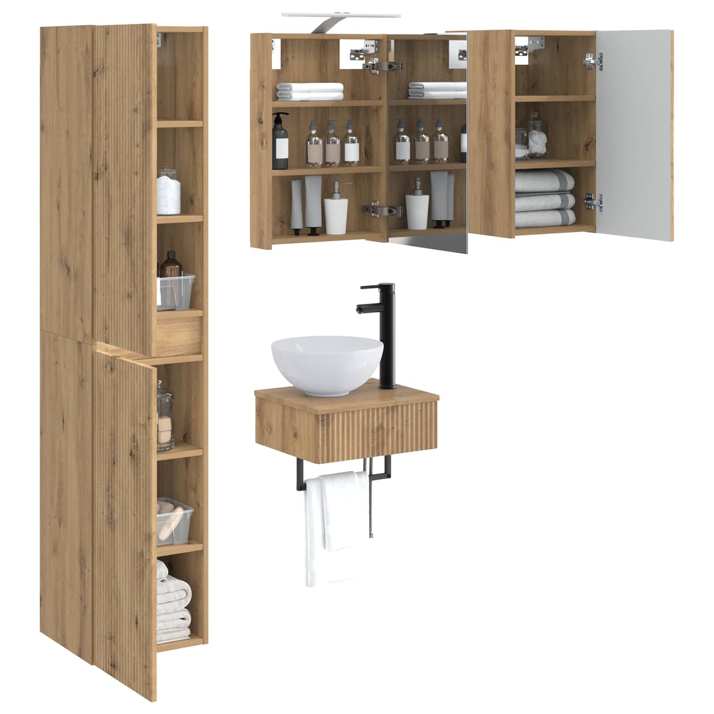 vidaXL Bathroom Furniture Set 5 pcs Artisan Oak