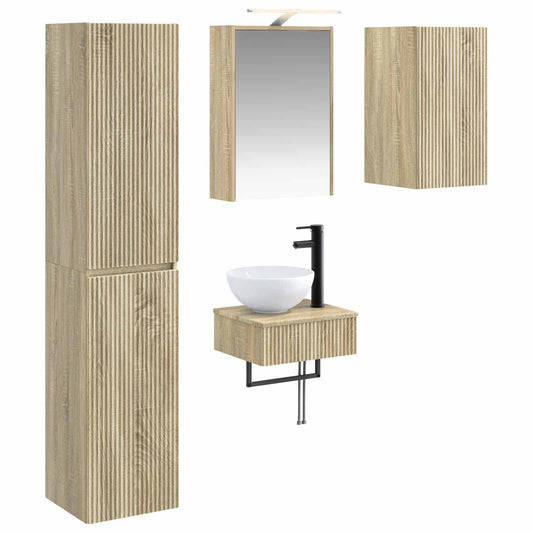 vidaXL Bathroom Furniture Set 5 pcs Sonoma Oak
