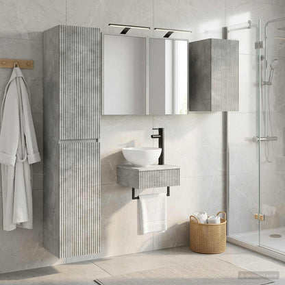vidaXL Bathroom Furniture Set 5 pcs Concrete Grey
