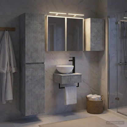 vidaXL Bathroom Furniture Set 5 pcs Concrete Grey