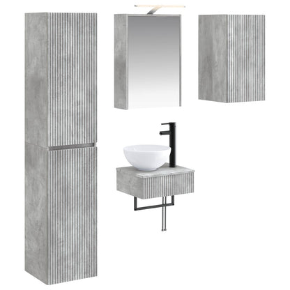 vidaXL Bathroom Furniture Set 5 pcs Concrete Grey