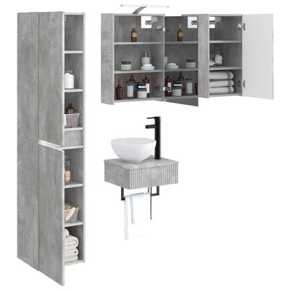 vidaXL Bathroom Furniture Set 5 pcs Concrete Grey