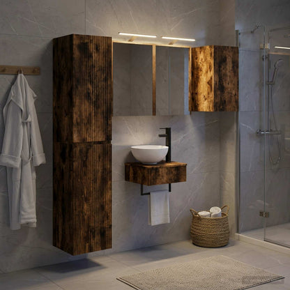 vidaXL Bathroom Furniture Set 5 pcs Smoked Oak 33 x 34.5 x 160 cm
