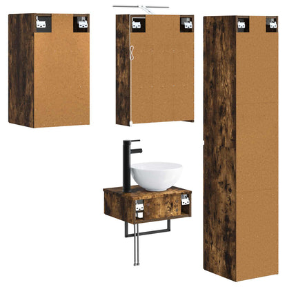 vidaXL Bathroom Furniture Set 5 pcs Smoked Oak