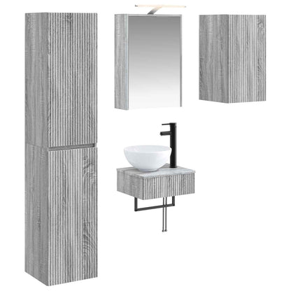 vidaXL Bathroom Furniture Set 5 pcs Grey Sonoma