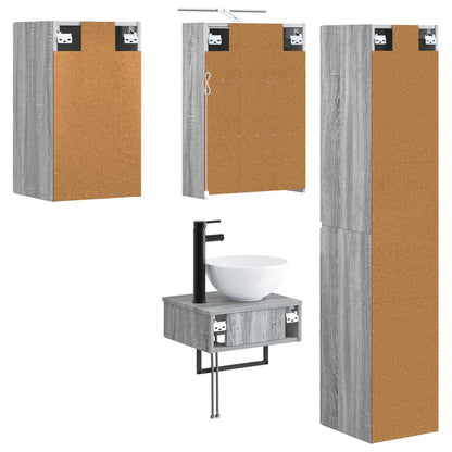 vidaXL Bathroom Furniture Set 5 pcs Grey Sonoma