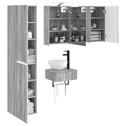 vidaXL Bathroom Furniture Set 5 pcs Grey Sonoma