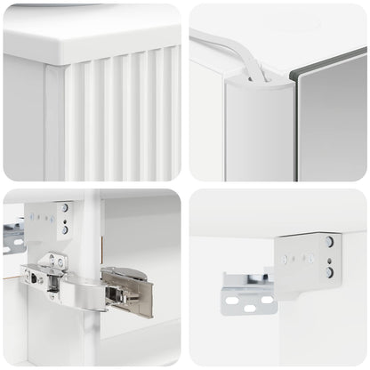 vidaXL Bathroom Furniture Set 5 pcs White Engineered Wood and Glass