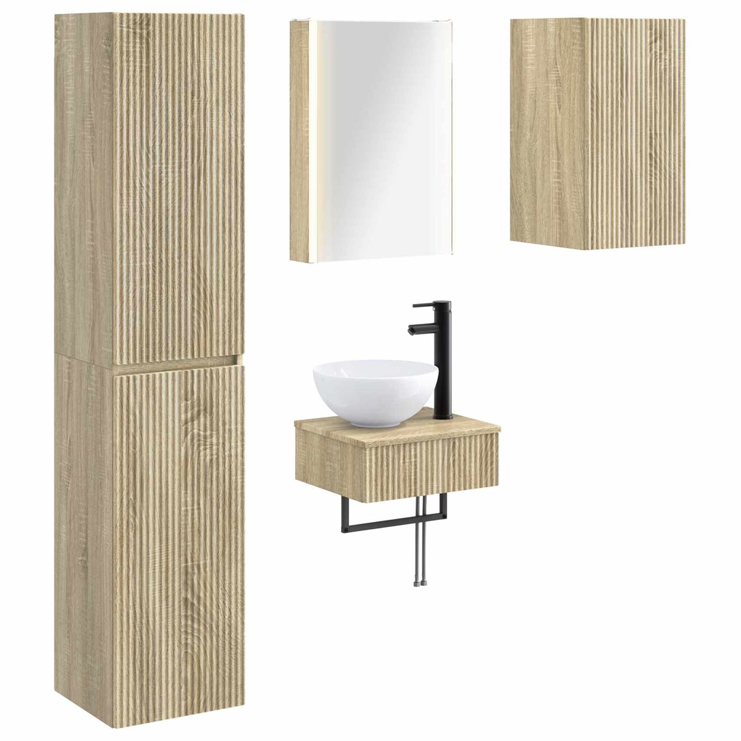 vidaXL Bathroom Furniture Set 5 pcs Sonoma Oak
