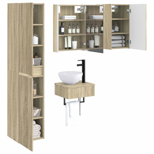 vidaXL Bathroom Furniture Set 5 pcs Sonoma Oak
