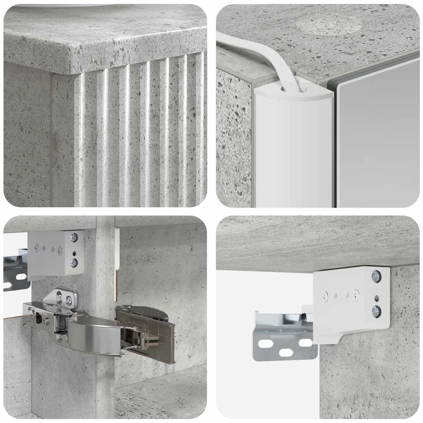 vidaXL Bathroom Furniture Set 5 pcs Concrete Grey
