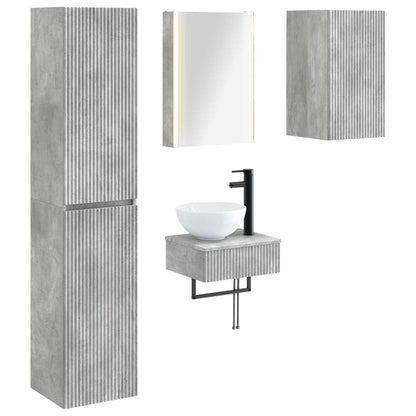 vidaXL Bathroom Furniture Set 5 pcs Concrete Grey