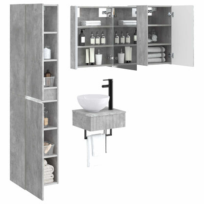 vidaXL Bathroom Furniture Set 5 pcs Concrete Grey