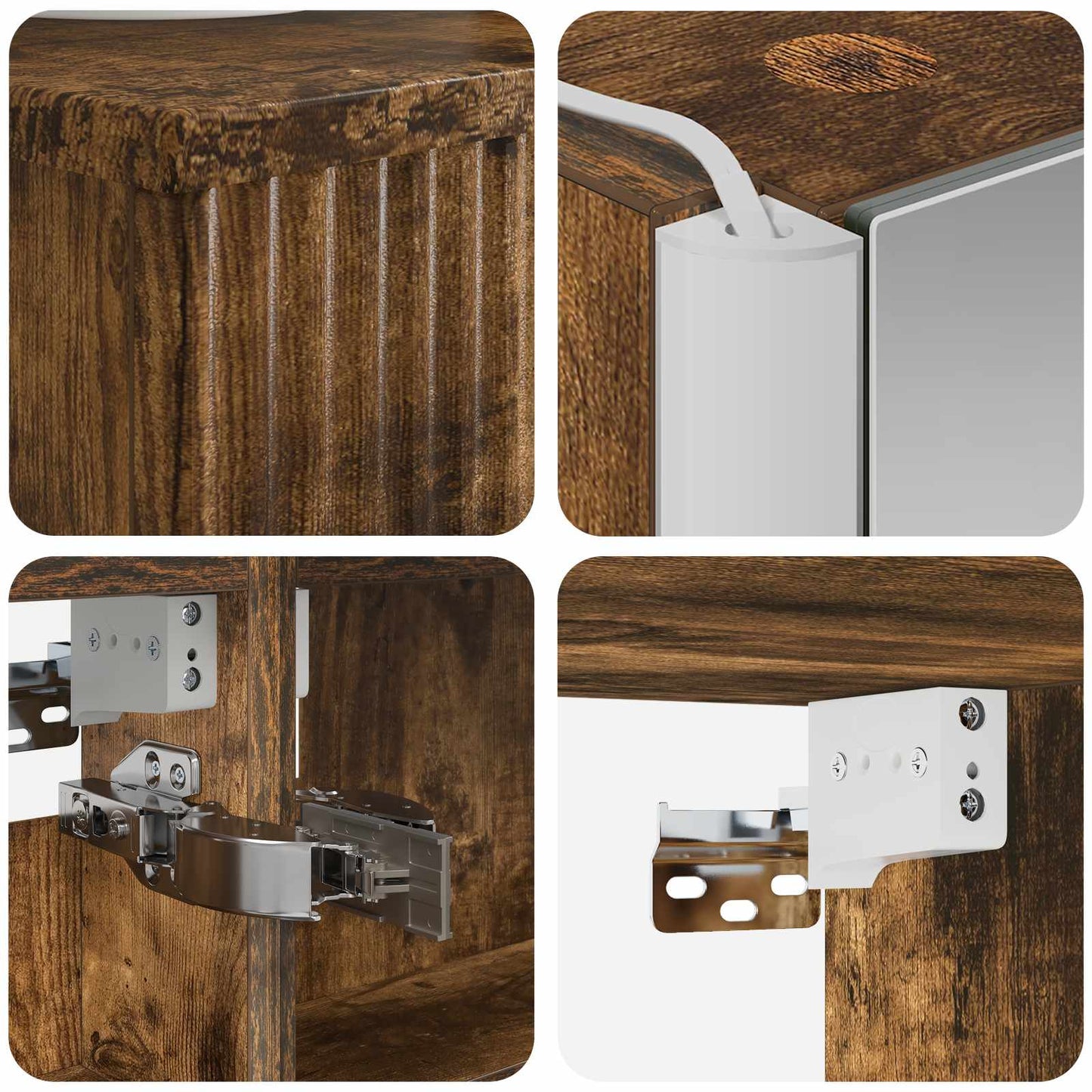 vidaXL Bathroom Furniture Set 5 pcs Smoked Oak