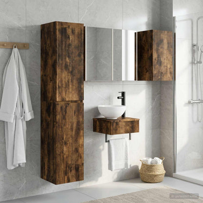 vidaXL Bathroom Furniture Set 5 pcs Smoked Oak