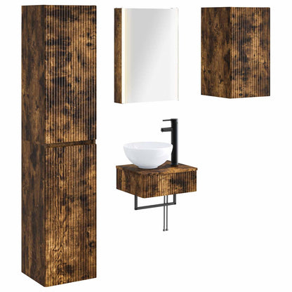 vidaXL Bathroom Furniture Set 5 pcs Smoked Oak