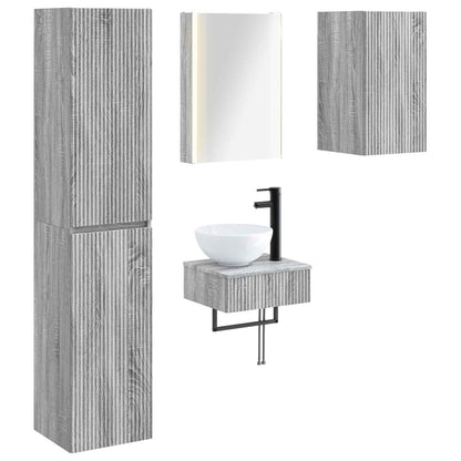 vidaXL Bathroom Furniture Set 5 pcs Grey Sonoma