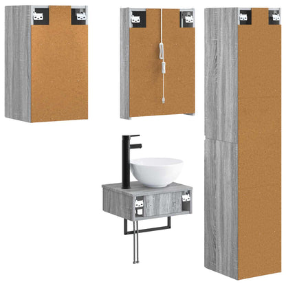 vidaXL Bathroom Furniture Set 5 pcs Grey Sonoma