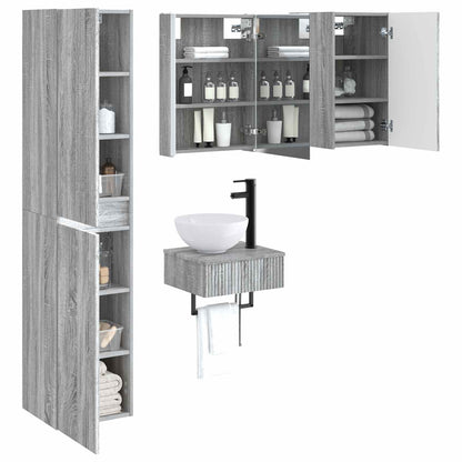 vidaXL Bathroom Furniture Set 5 pcs Grey Sonoma