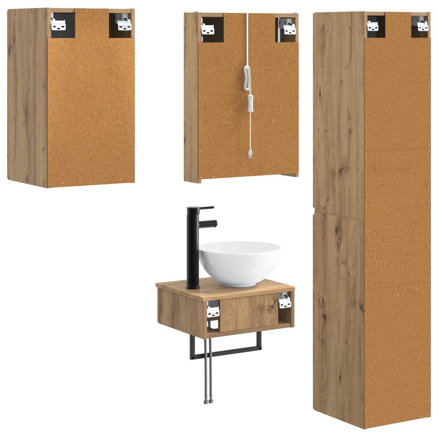 vidaXL Bathroom Furniture Set 5 pcs Artisan Oak