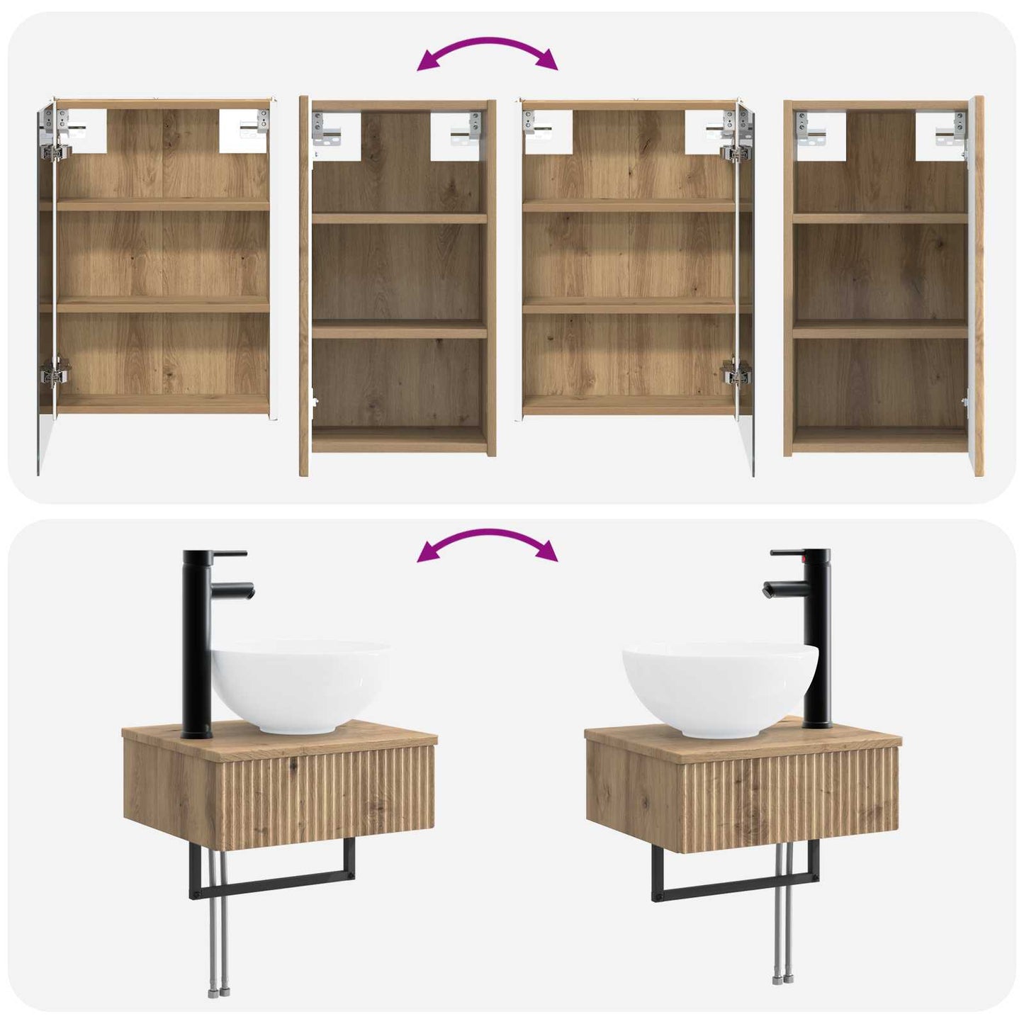 vidaXL Bathroom Furniture Set 5 pcs Artisan Oak